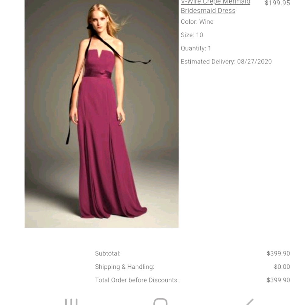 Vera Wang bridesmaid dress
